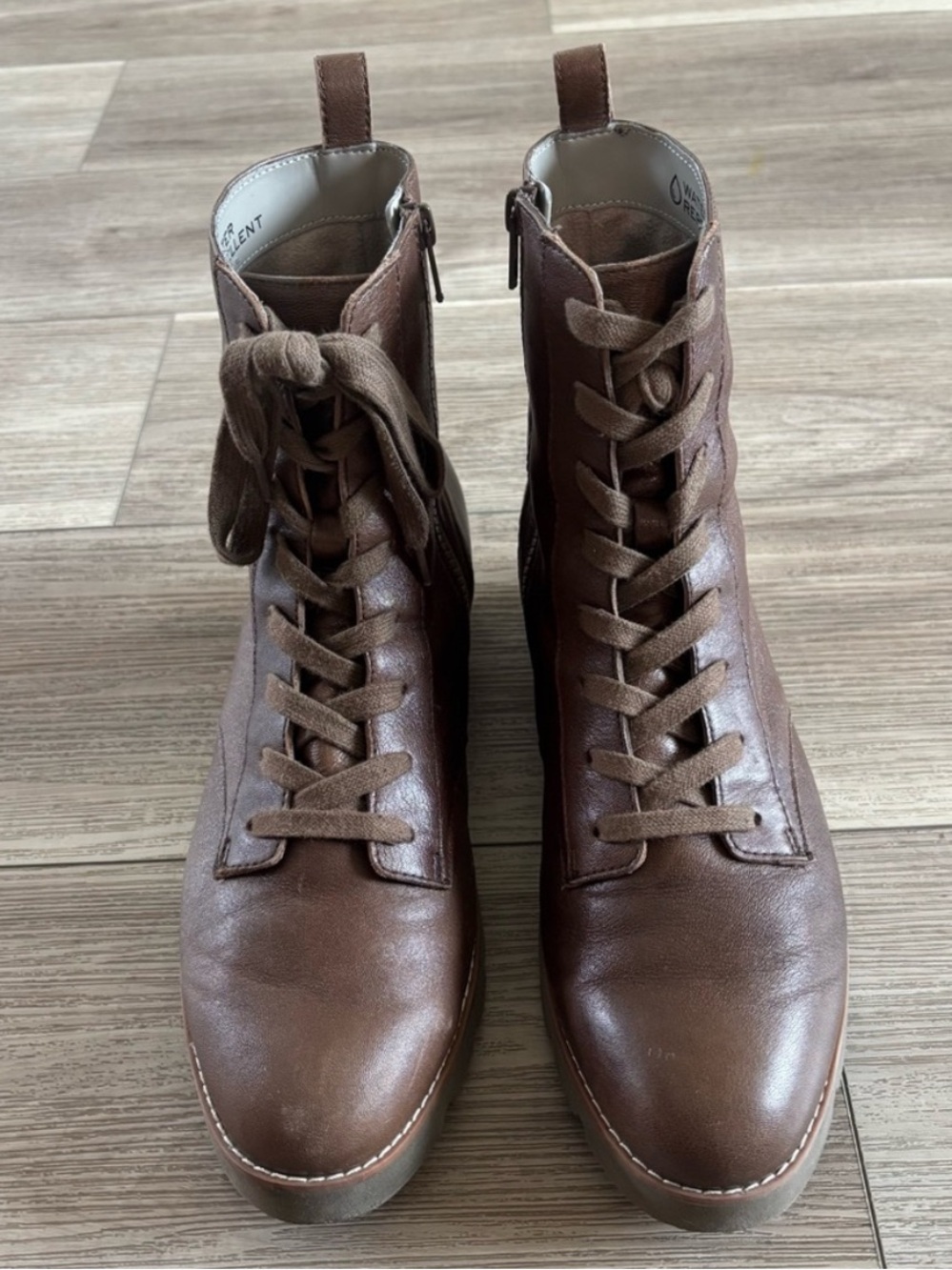 Vionic Lani Brown Leather Lace-up Boots size 10